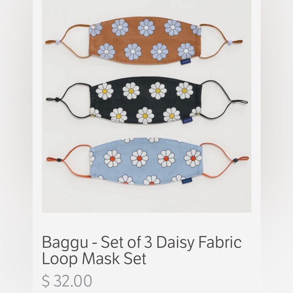 Baggu cotton face masks